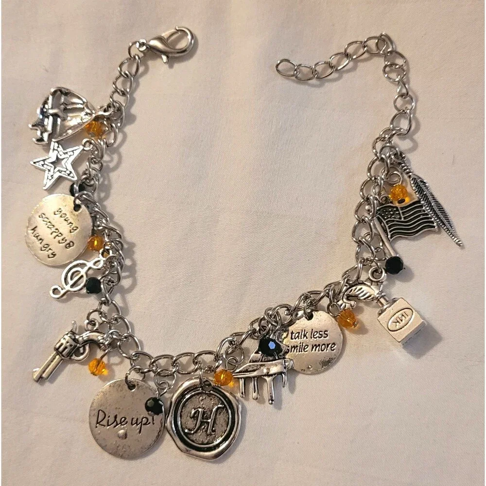 HAMILTON Themed Adjustable Dangle Charm Bracelet
